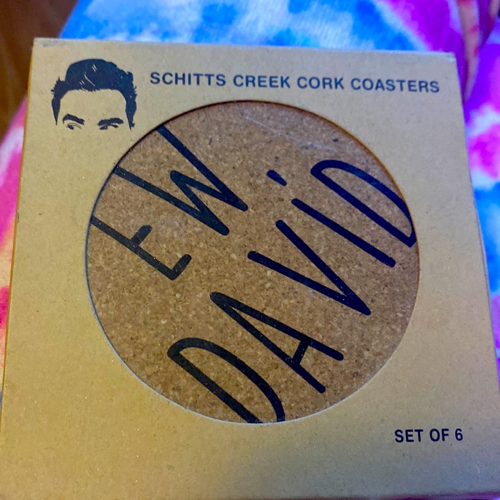Schitts creek cork coasters